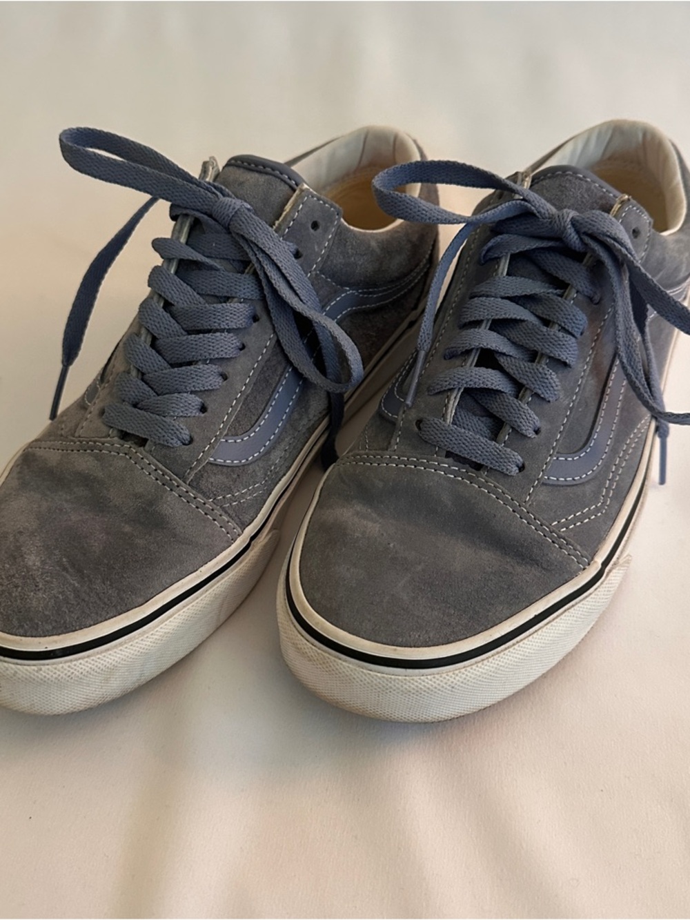 Vans Old Skool Suede Low-Top Sneakers - Slate Gray Blue Men 6.5 Women 8.0